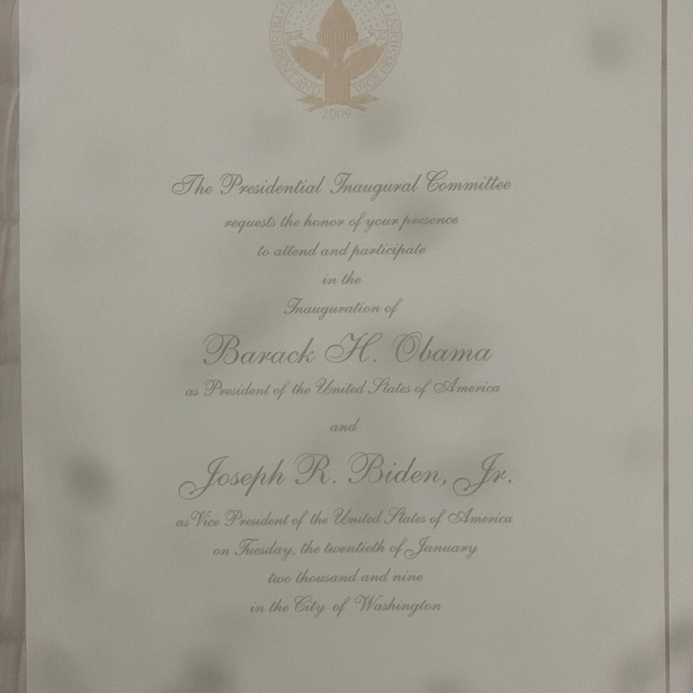 President Obama Inaugural Committee Invitations